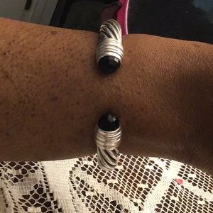 David Yurman Black Onyx 10mm Sterling bangle S